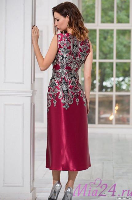 Сорочка длинная шелковая Mia-Amore "Justin" 3148 бордовый Сорочка длинная шелковая Mia-Amore "Justin" 3148 бордовый