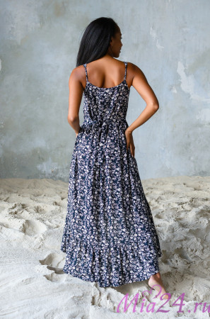 Платье домашнее женское из вискозы Mia-Mia "Nina" 16456 синий