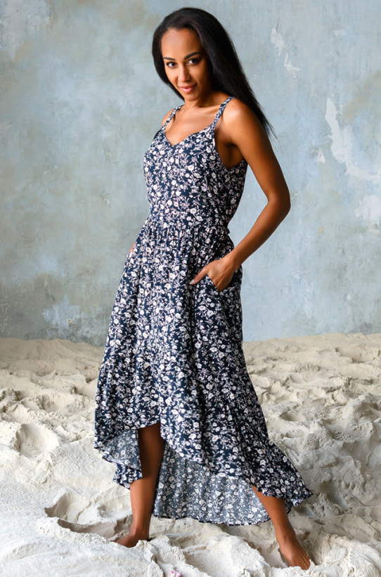 Платье домашнее женское из вискозы Mia-Mia "Nina" 16456 синий