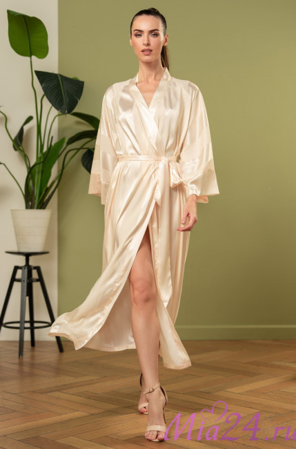 Халат длинный женский Mia-Amore "Ilona" 7549 шампань Халат длинный женский Mia-Amore "Ilona" 7549 шампань