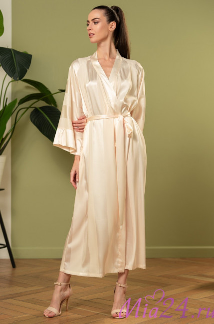 Халат длинный женский Mia-Amore "Ilona" 7549 шампань Халат длинный женский Mia-Amore "Ilona" 7549 шампань