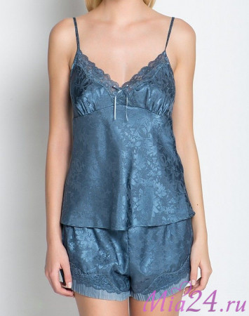 Пижама женская из жаккарда Mia-Mia "Anabel" 17112 серо-голубой Пижама женская из жаккарда Mia-Mia "Anabel" 17112 серо-голубой