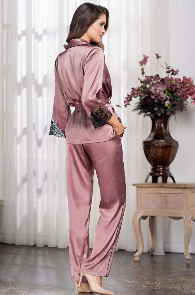 Комплект-тройка домашний шелковый Mia-Amore "Olivia" 3645 античная роза