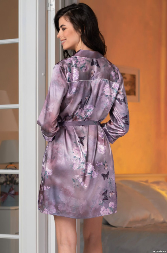 Халат на пуговицах шелковый Mia-Amore "Aurora" 3657