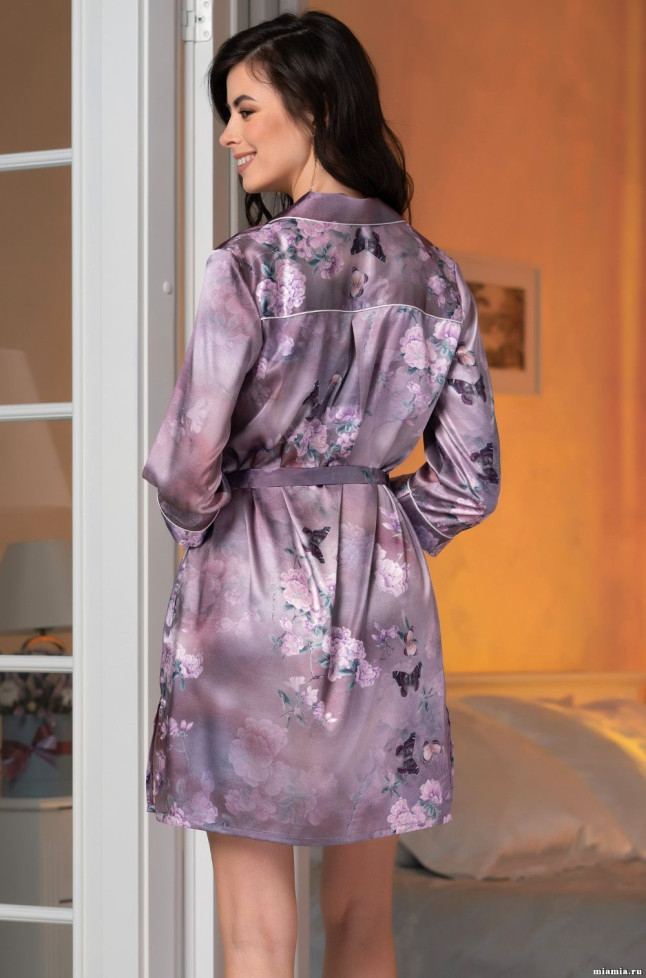 Халат на пуговицах шелковый Mia-Amore "Aurora" 3657