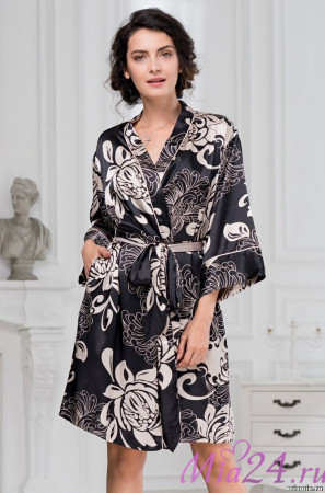 Халат женский Mia-Amore "Da Vinci" 8443 черный  Халат женский Mia-Amore "Da Vinci" 8443 черный