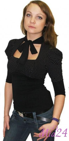 Блуза женская с бантом "Офис" Серебряная ладья, арт.087 