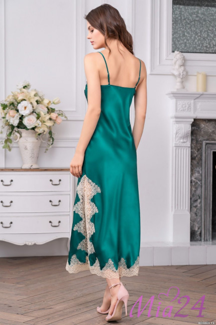 Сорочка длинная шелковая Mia-Amore "Marilin Deluxe" 3448 изумруд