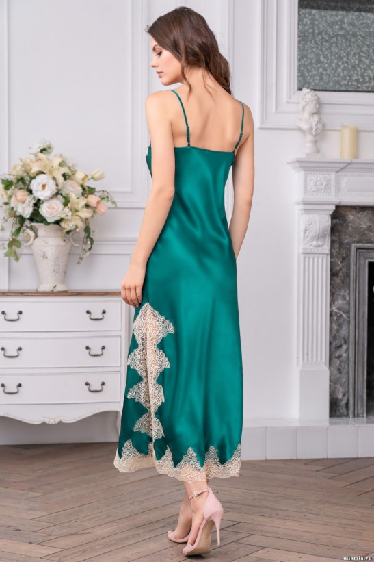 Сорочка длинная шелковая Mia-Amore "Marilin Deluxe" 3448 изумруд
