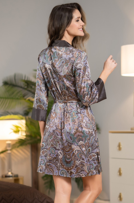 Халат шелковый женский на пуговицах "Gina" Mia-Amore 3814