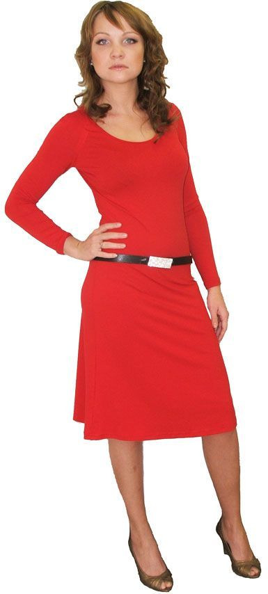 Платье трикотажное женское из вискозы Серебряная ладья 1010 красный