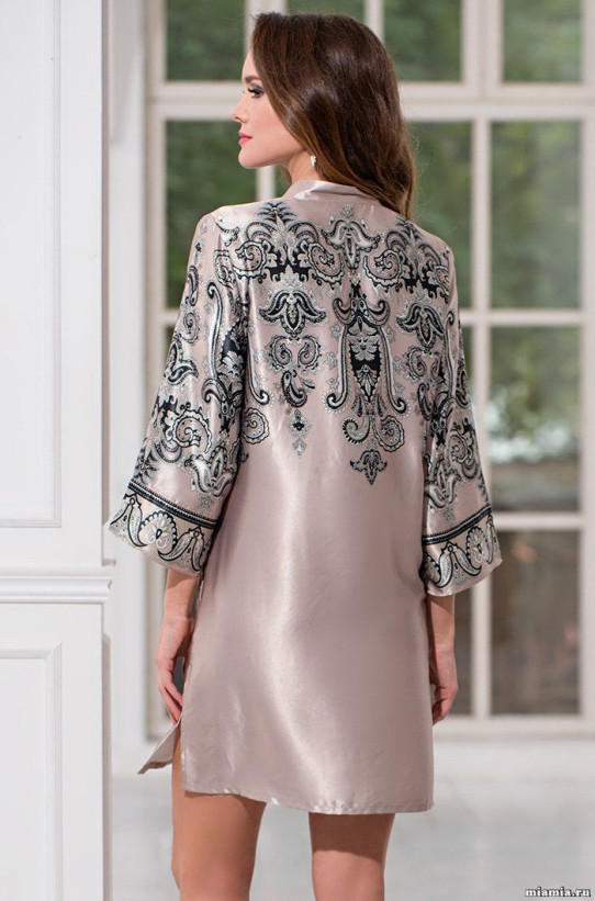 Туника короткая шелковая Mia-Amore "Justin" 3145 бежевый 