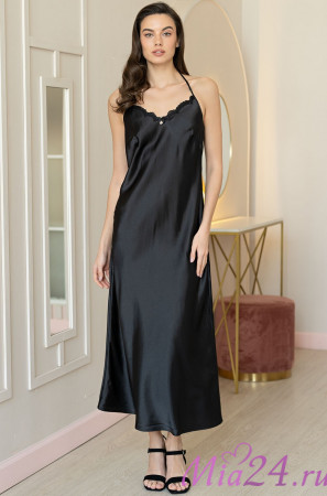 Сорочка длинная шелковая Mia-Amore "Marjory"  3968 черный 