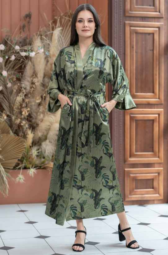 Халат шелковый длинный женский Mia-Amore "Teana" 4009