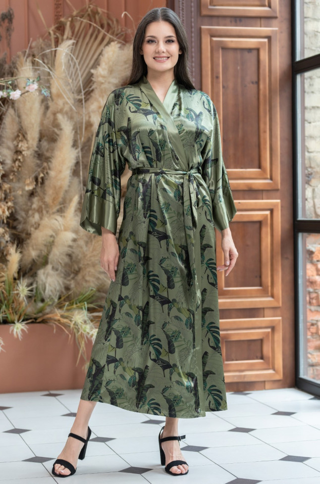 Халат шелковый длинный женский Mia-Amore "Teana" 4009