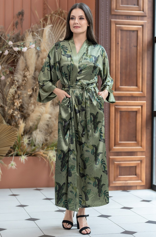 Халат шелковый длинный женский Mia-Amore "Teana" 4009