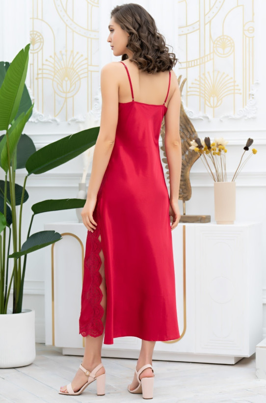Сорочка длинная женская шелковая Mia-Amore "Aurelia"  3898 красный