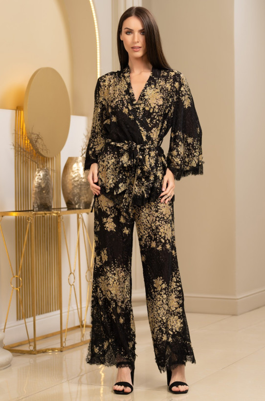 Комплект домашний женский шелковый жакет+брюки Mia-Amore "Versalle" 4397