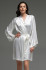 Халат короткий запашной женский Lilirose 4593 'Mia-Amore' - шелковый, белый