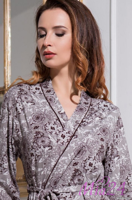 Длинный халат из вискозы с бамбуком Mia-Mella "Simona" 6379