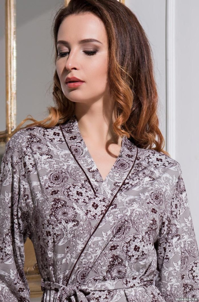 Длинный халат из вискозы с бамбуком Mia-Mella "Simona" 6379