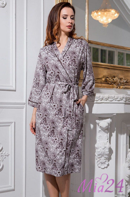 Длинный халат из вискозы с бамбуком Mia-Mella "Simona" 6379