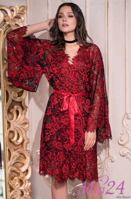 Халат кружевной Mia-Amore "Michelle" 2103 красный