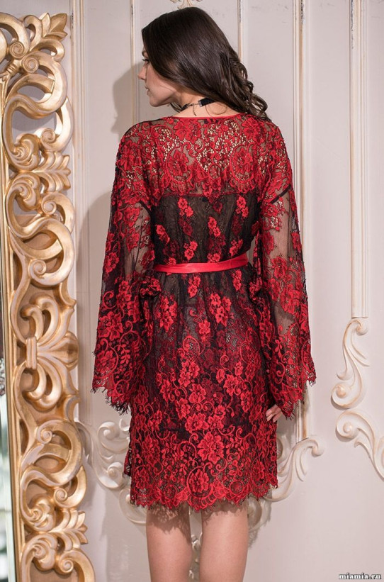 Халат кружевной Mia-Amore "Michelle" 2103 красный