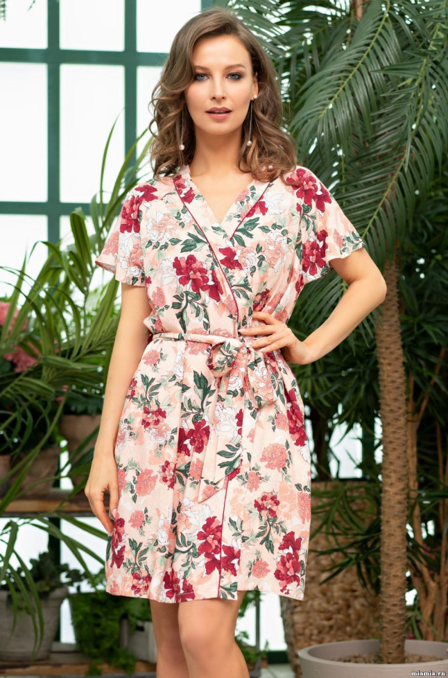 1223 Халат женский "Red pion"