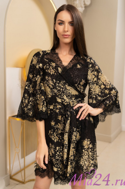 Халат короткий женский шелковый Mia-Amore "Versalle" 4393