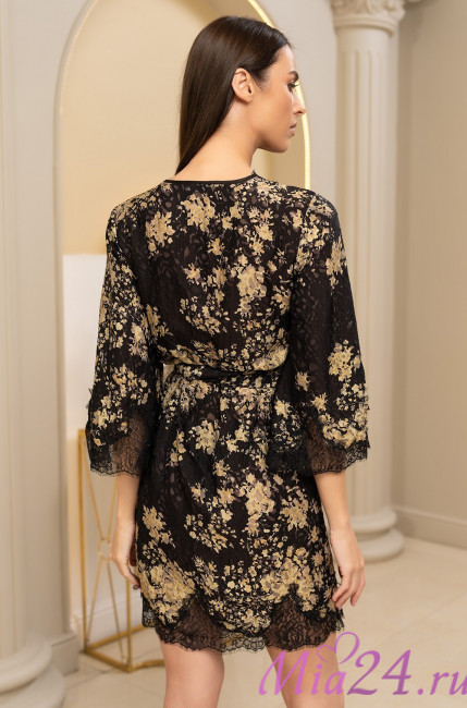 Халат короткий женский шелковый Mia-Amore "Versalle" 4393