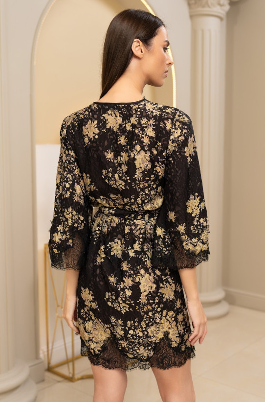 Халат короткий женский шелковый Mia-Amore "Versalle" 4393