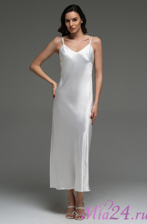 Сорочка длинная женская Lilirose 4594 'Mia-Amore' - из 70% шелка, цвет белый Сорочка длинная женская Lilirose 4594 'Mia-Amore' - из 70% шелка, цвет белый