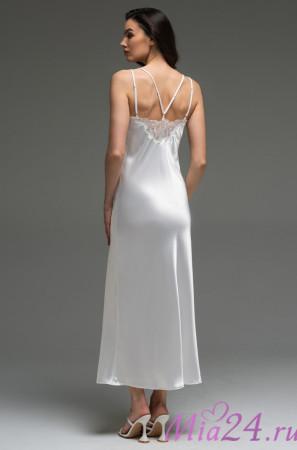 Сорочка длинная женская Lilirose 4594 'Mia-Amore' - из 70% шелка, цвет белый Сорочка длинная женская Lilirose 4594 'Mia-Amore' - из 70% шелка, цвет белый