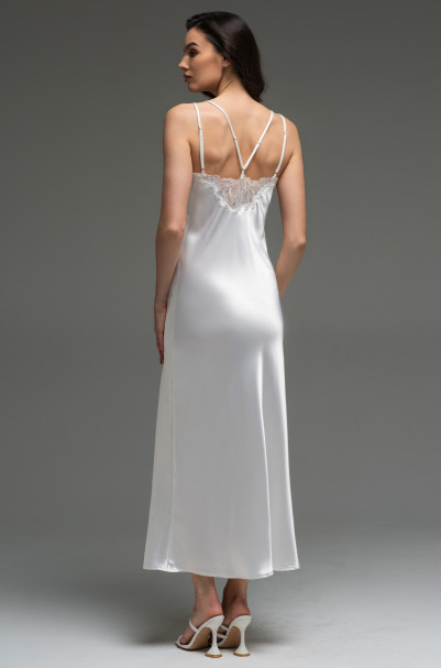 Сорочка длинная женская Lilirose 4594 'Mia-Amore' - из 70% шелка, цвет белый