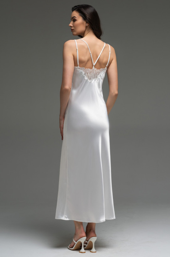 Сорочка длинная женская Lilirose 4594 'Mia-Amore' - из 70% шелка, цвет белый