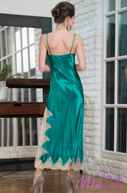 Сорочка длинная шелковая Mia-Amore "Marilin Deluxe" 3444 изумруд Сорочка длинная шелковая Mia-Amore "Marilin Deluxe" 3444 изумруд
