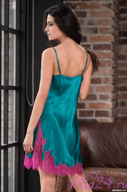 Сорочка женская шелковая Mia-Amore "Bella" 3371 изумруд Сорочка женская шелковая Mia-Amore "Bella" 3371 изумруд