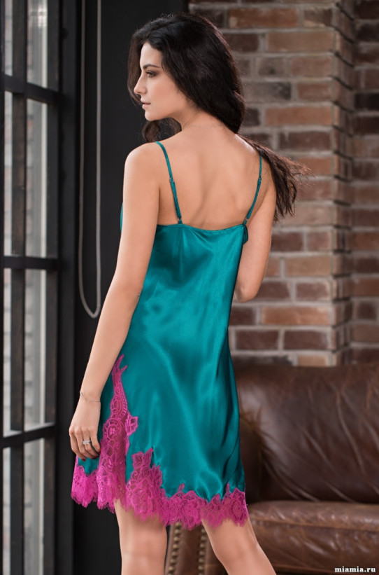 Сорочка женская шелковая Mia-Amore "Bella" 3371 изумруд