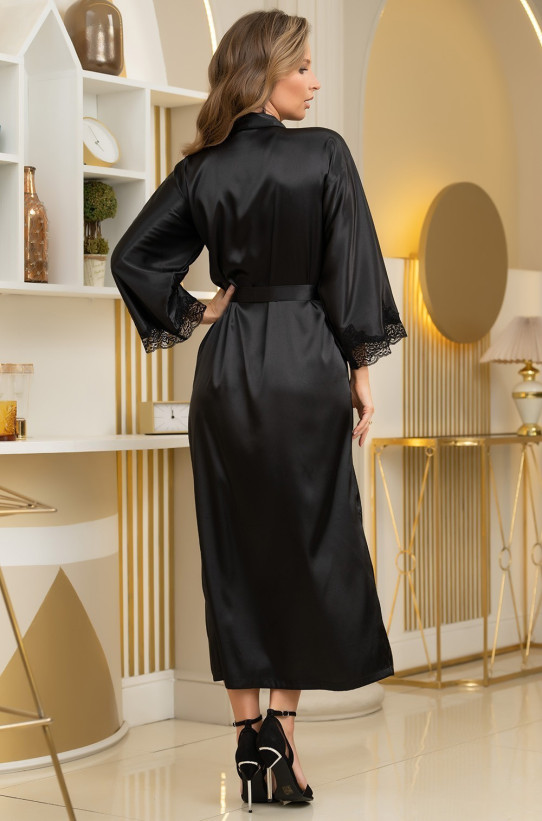 Халат длинный шелковый Mia-Amore "Arianna" 3949 черный