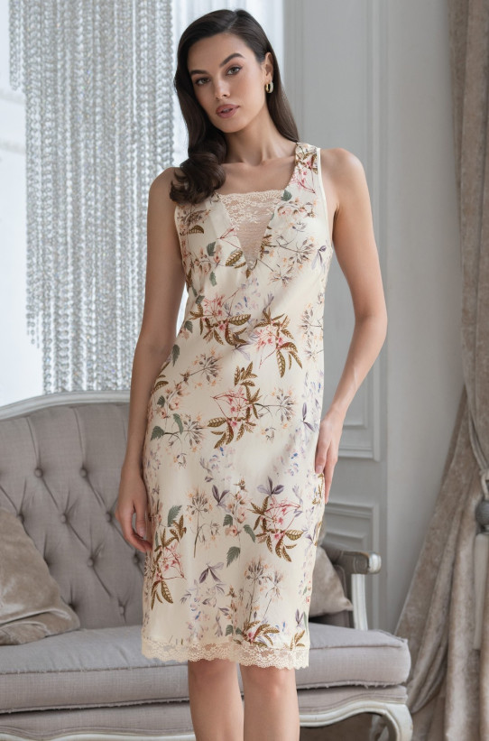 Сорочка женская из шелка с вискозой Mia-Amore "Amely" 5044 молочный