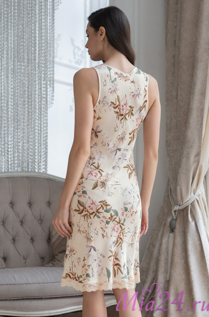 Сорочка женская из шелка с вискозой Mia-Amore "Amely" 5044 молочный