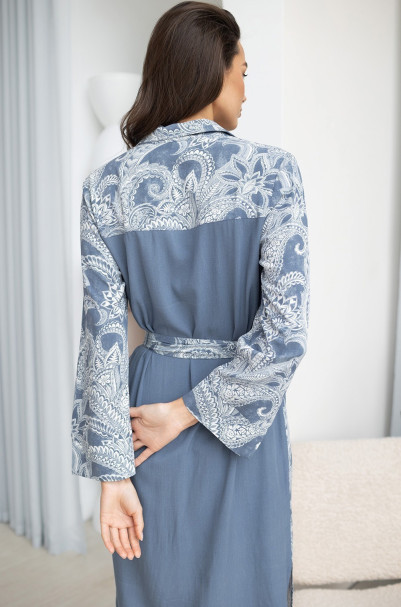 Халат длинный на пуговицах женский из вискозы Mia-Amore Pacific Ocean 1977