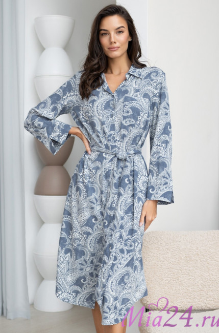 Халат длинный на пуговицах женский из вискозы Mia-Amore Pacific Ocean 1977 Халат длинный на пуговицах женский из вискозы Mia-Amore Pacific Ocean 1977