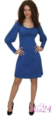 Платье женское с длинным рукавом на манжетах Серебряная ладья 1007 синий