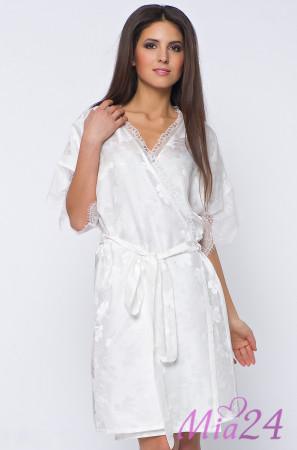 Халат женский шелковый Mia-Mia "Belle" 5803 белый