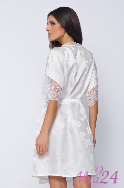 Халат женский шелковый Mia-Mia "Belle" 5803 белый