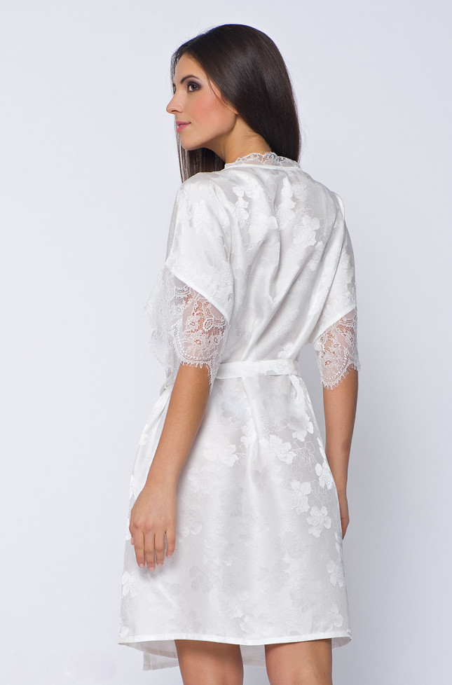 Халат женский шелковый Mia-Mia "Belle" 5803 белый