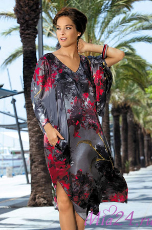 17014 Туника шелковая Wild flowers