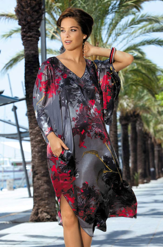 17014 Туника шелковая Wild flowers